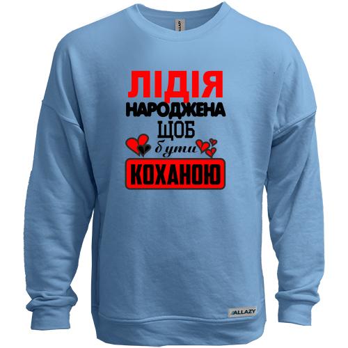 Світшот без начісу з написом 