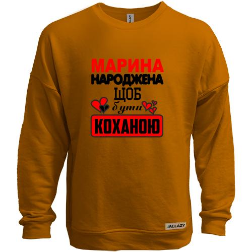 Світшот без начісу з написом 