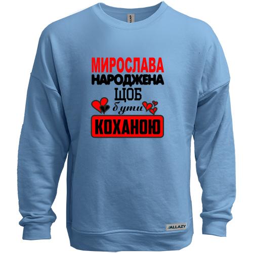Світшот без начісу з написом 