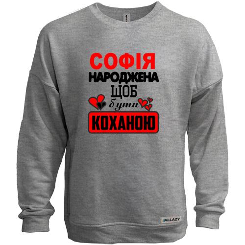 Світшот без начісу з написом 