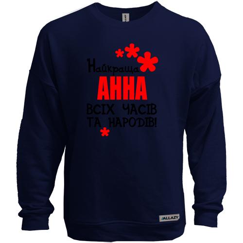 Світшот без начісу з написом 