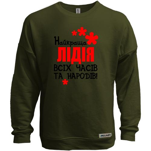 Світшот без начісу з написом 