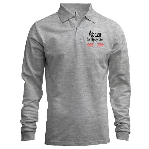 Лонгслів поло з написом 