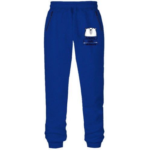 Штани з футера без начісу з написом 