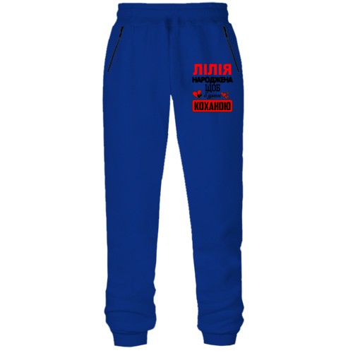 Штани з футера без начісу з написом 