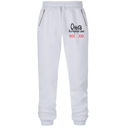 Штани з футера без начісу з написом 