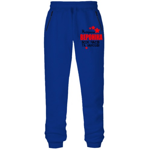 Штани з футера без начісу з написом 