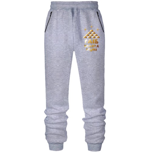 Штани з футера без начісу з написом 