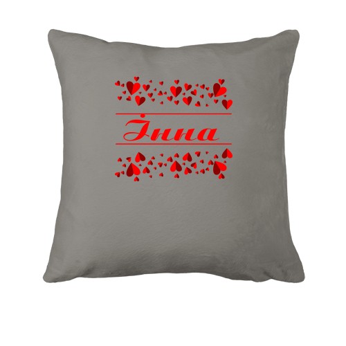 Подушка з сердечками і ім'ям Інна
