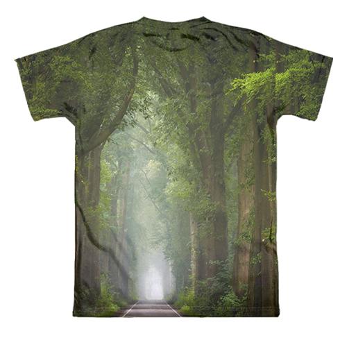 3D футболка "Дорога в лесу" (вид сзади)