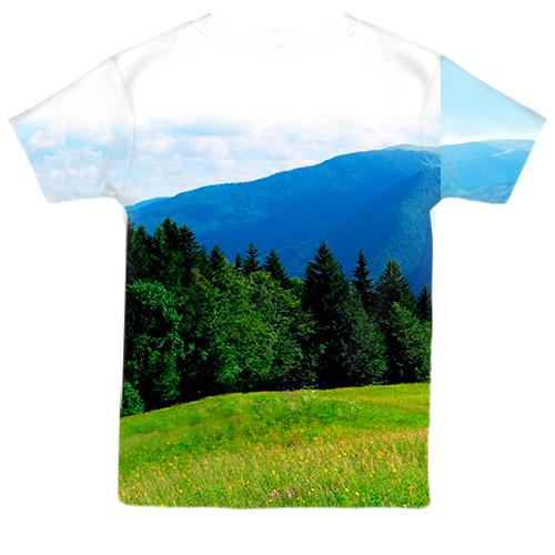 Детская 3D футболка Карпаты (вид сзади)