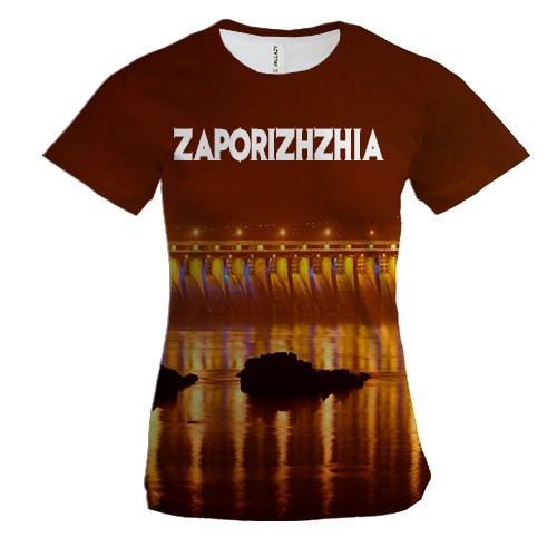 Жіноча 3D футболка Запоріжжя (вид спереду)