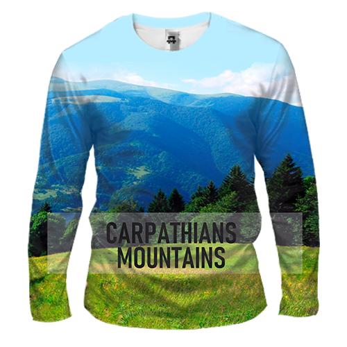 Мужской 3D лонгслив Карпаты (вид спереди)