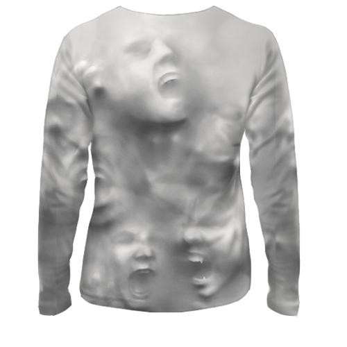 Женский 3D лонгслив Призраки внутри (вид сзади)