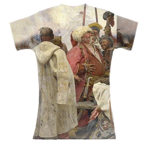 Женская 3D футболка с картиной "Запорожцы пишут письмо турецкому (вид сзади)