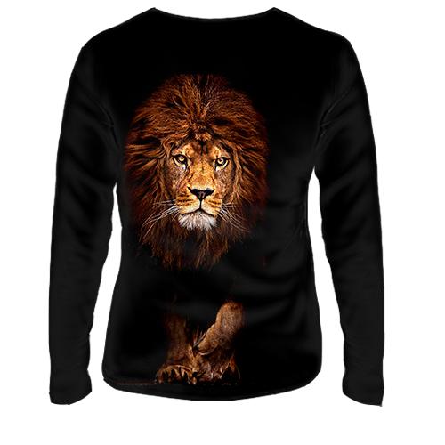 Женский 3D лонгслив со львом (3) (вид сзади)