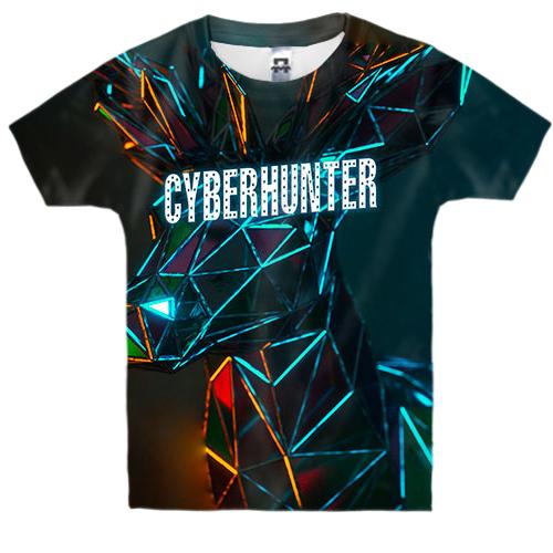 Дитяча 3D футболка з написом Кіберхантер (вид спереду)