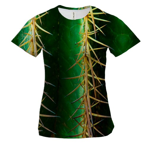 Жіноча 3D футболка з кактусом (вид спереду)