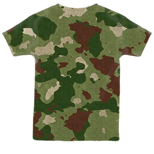 Детская 3D футболка с полевым камуфляжем (вид сзади)