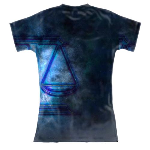 Женская 3D футболка со знаком зодиака - Весы (вид сзади)