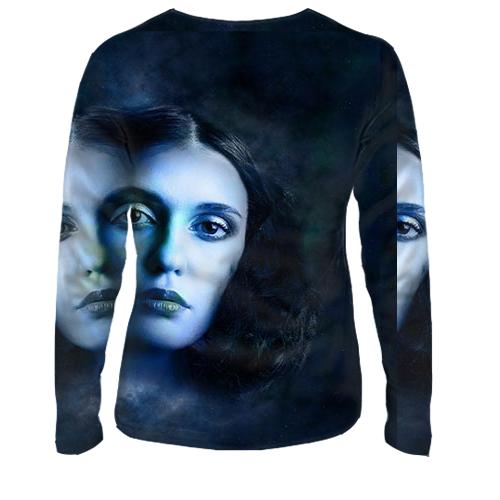 Женский 3D лонгслив со знаком зодиака -Близнецы (вид сзади)