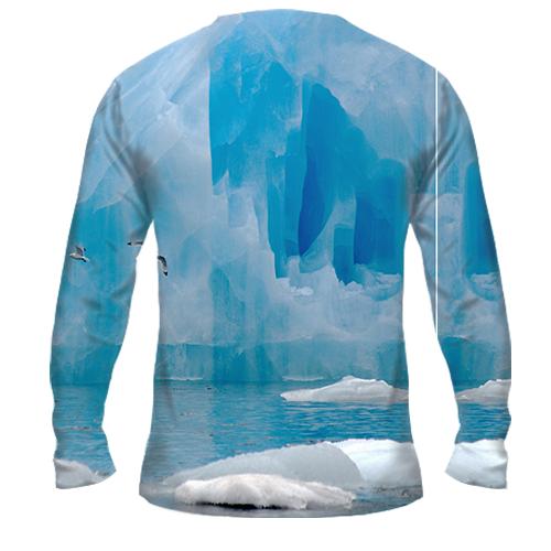 Мужской 3D лонгслив с пингвином (вид сзади)