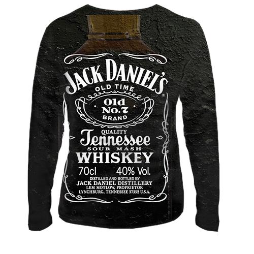 Женский 3D лонгслив с бутылкой Jack Daniels (вид сзади)