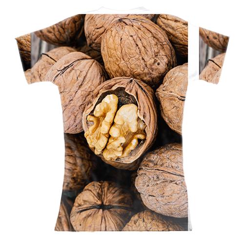 Женская 3D футболка с грецким орехом (вид сзади)
