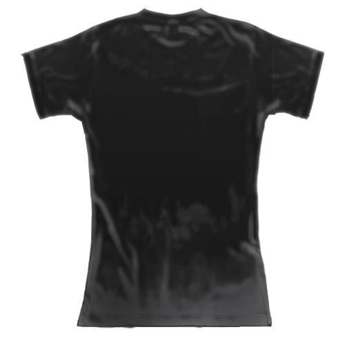 Женская 3D футболка с пришельцем в панаме (вид сзади)