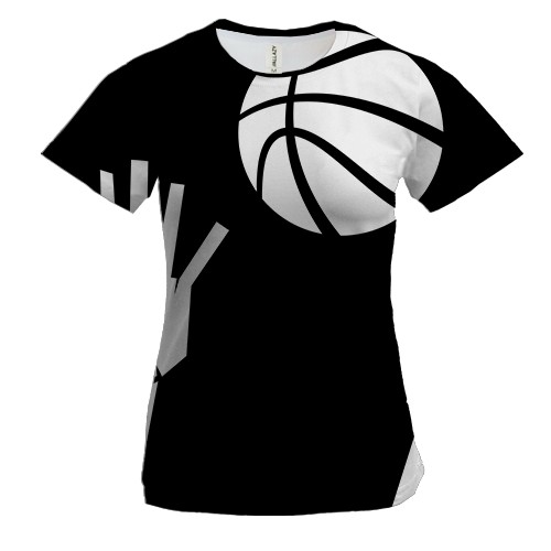 Женская 3D футболка Basketball hand (вид спереди)