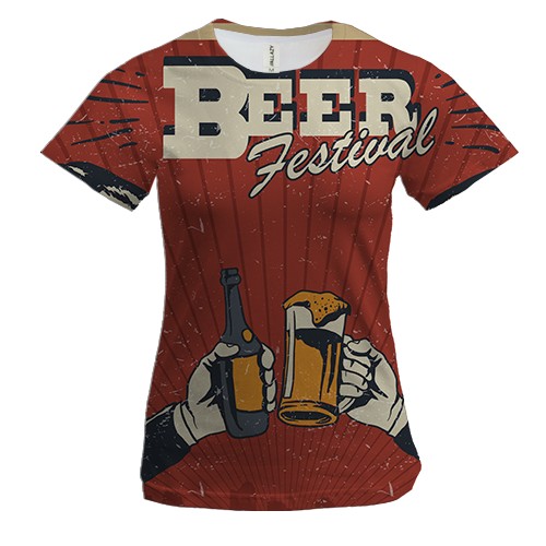 Жіноча 3D футболка Beer festival (вид спереду)