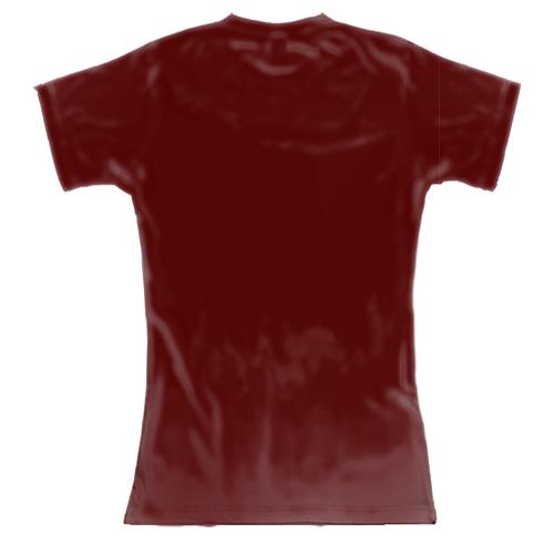 Женская 3D футболка с черной американской кабиной (вид сзади)