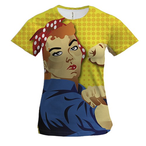 Женская 3D футболка We can do it (вид спереди)