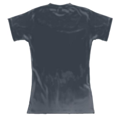 Женская 3D футболка Hunter fishing (вид сзади)