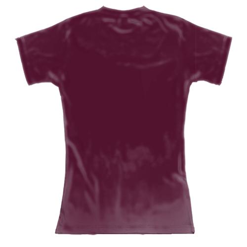 Жіноча 3D футболка з настільною тенісної атрибутикою (вид ззаду)