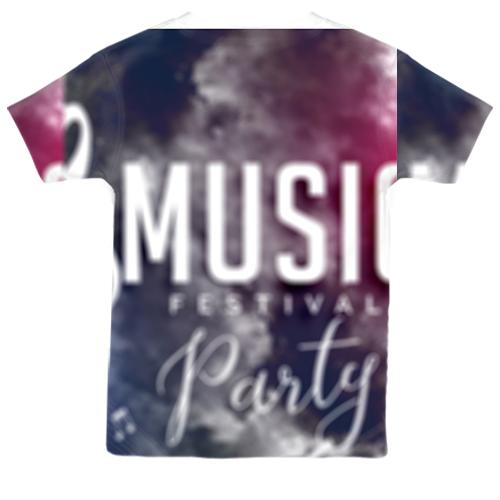 Дитяча 3D футболка Music festival party (вид ззаду)