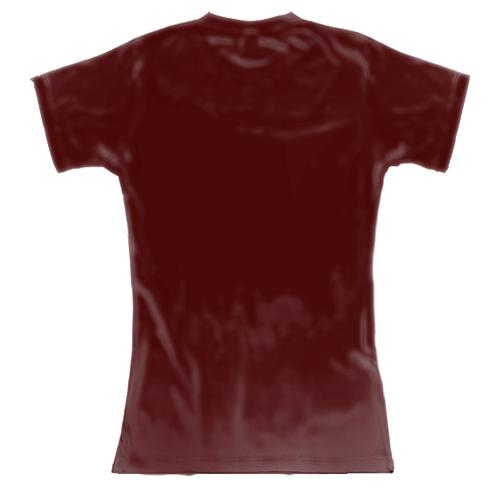 Женская 3D футболка с цветами и Большим гербом Украины (вид сзади)