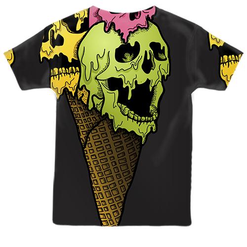 Дитяча 3D футболка з морозивом черепом (вид ззаду)