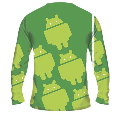Мужской 3D лонгслив с андроидами (вид сзади)