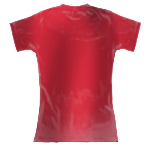 Женская 3D футболка Rasta Hand Pop Art (вид сзади)