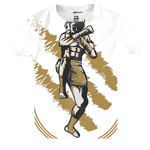 Дитяча 3D футболка з борцем в екіпіровці (вид спереду)