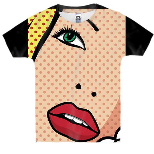 Детская 3D футболка Girl Pop Art (вид спереди)