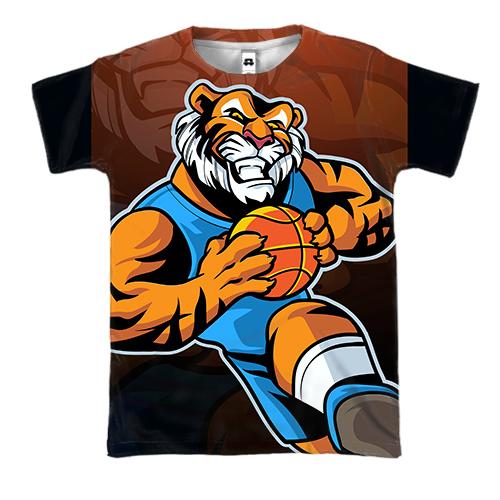 3D футболка Tiger Basketball player (вид спереди)
