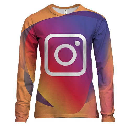 Жіночий 3D лонгслів з Instagram (вид спереду)