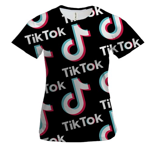Жіноча 3D футболка Tik Tok pattern (вид спереду)