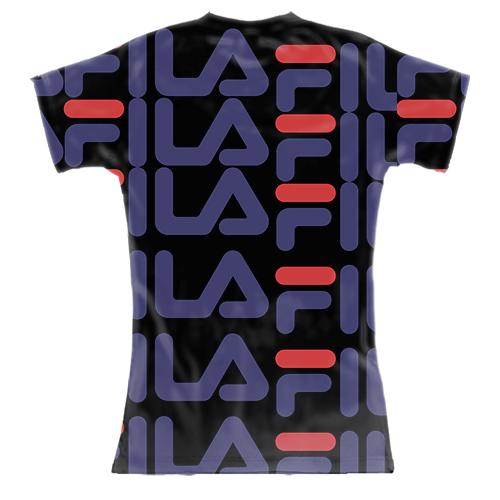 Женская 3D футболка FILA pattern (вид сзади)