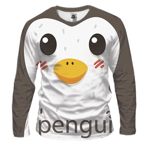 Чоловічий 3D лонгслів Penguin (вид спереду)