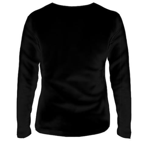 Женский 3D лонгслив с черепом пиратом и ножом (вид сзади)