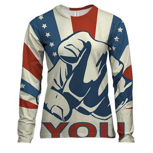 Женский 3D лонгслив You (вид спереди)