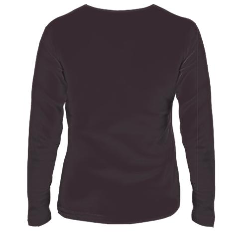 Жіночий 3D лонгслів з акварельних папугою (вид ззаду)